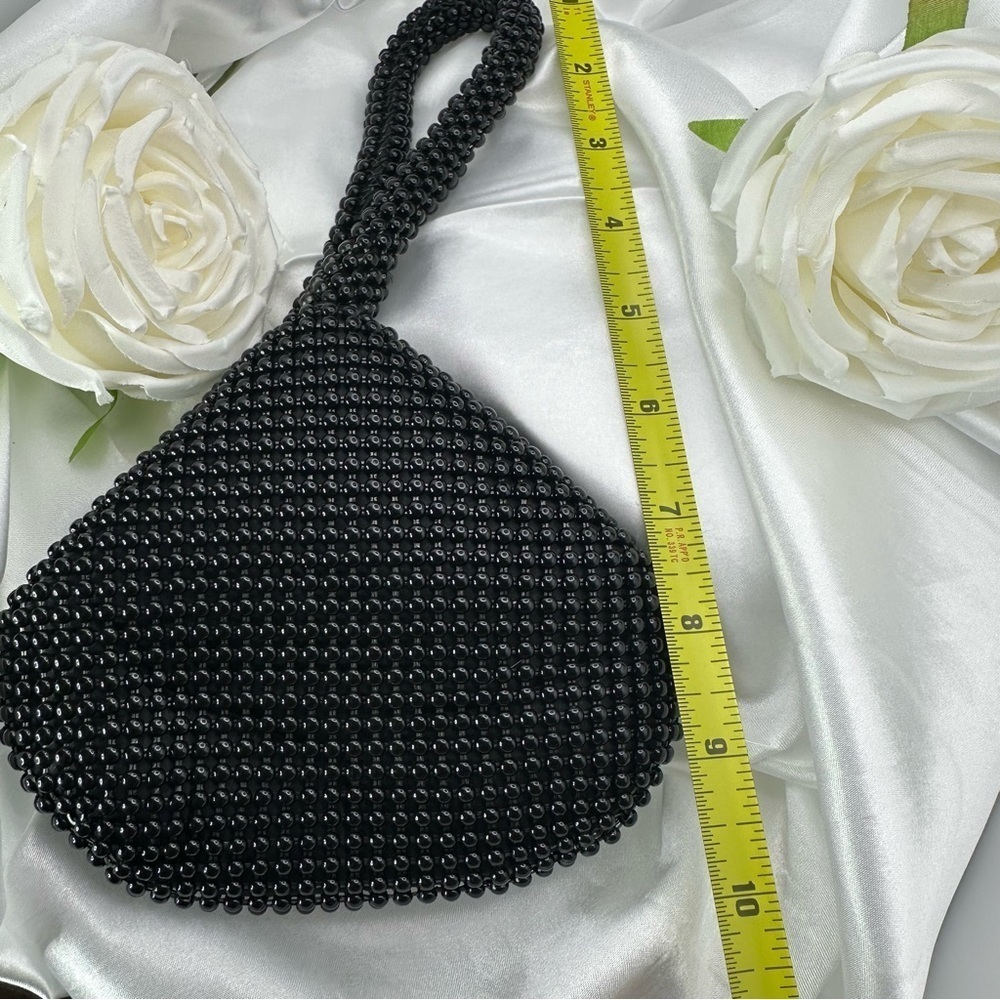 Chic Black Beaded Clutch - Picture 8 of 9